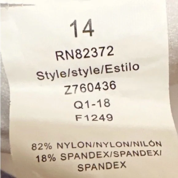 Island Escape Mikonos Beach High-Neck Halter Tankini Top Blue White Size 14 NWT - Picture 7 of 7